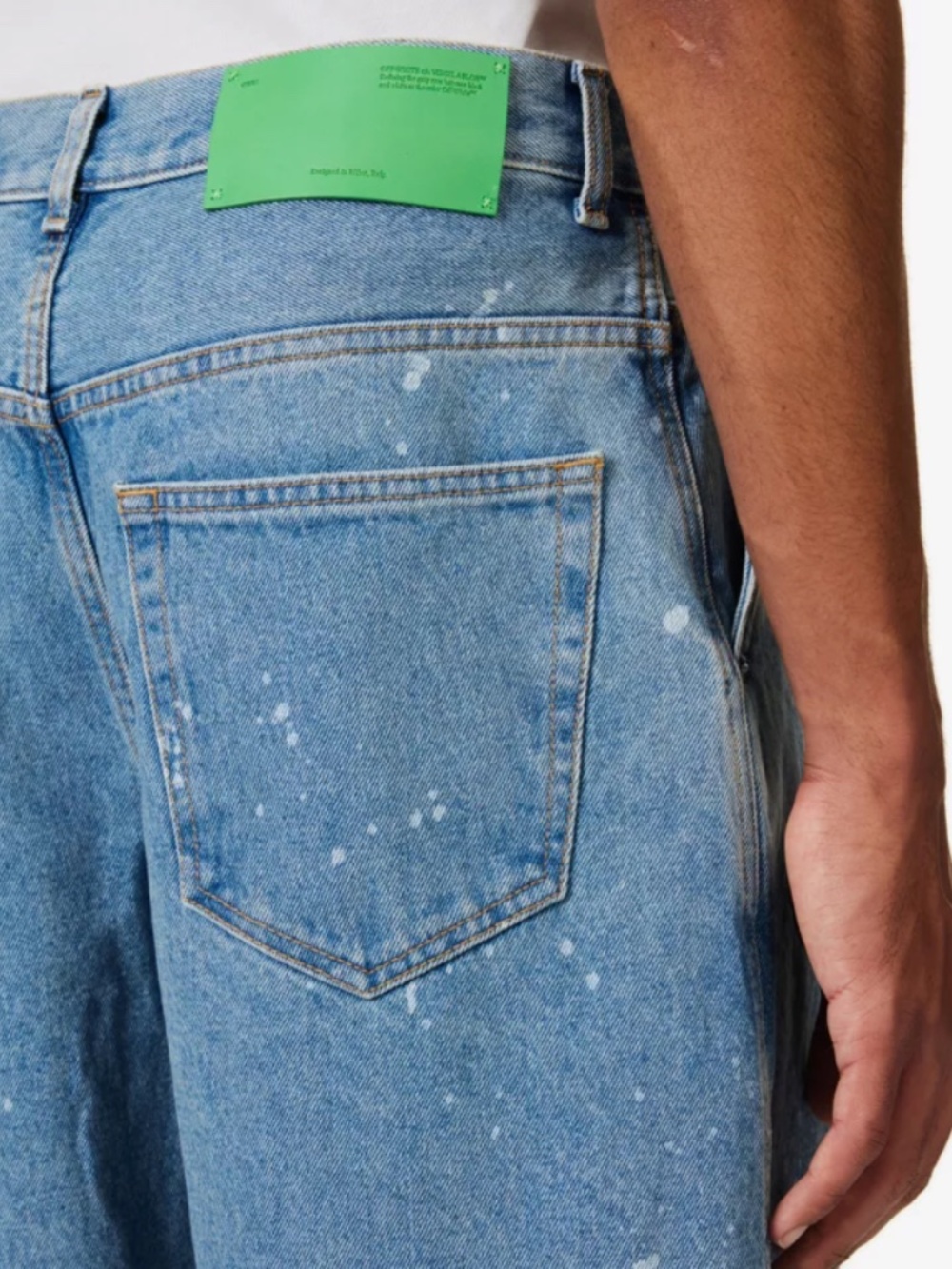 Off-White  |Virgil Abloh Paint Splatter Wide Leg Jeans | Size 31